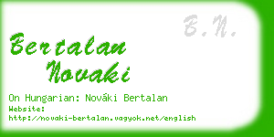 bertalan novaki business card